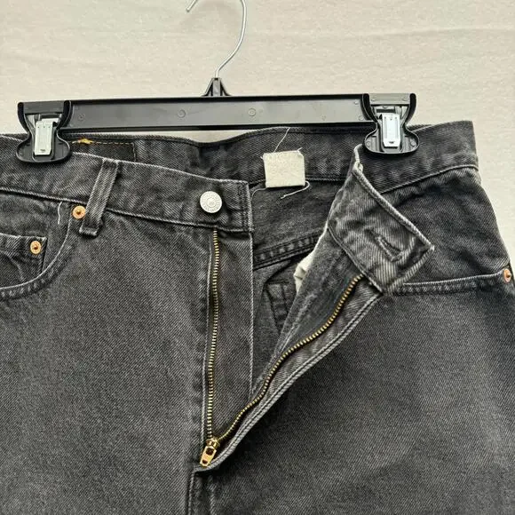 VTG Levi's 505 Men's 34x29 Black Regular Straight Fit Denim Jeans 90s